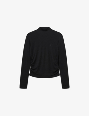 ALLSAINTS: Rina roll-neck long-sleeve stretch-woven top