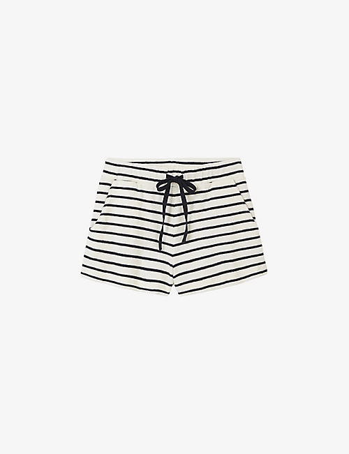 THE WHITE COMPANY: Striped towelling-textured organic-cotton shorts