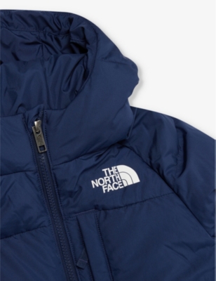 The North Face Logo-print Hooded Down-fill Ripstop Jacket In Summit Navy