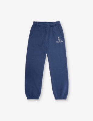 SPORTY & RICH: Vendome branded-print cotton-blend jersey jogging bottoms 2-14 years