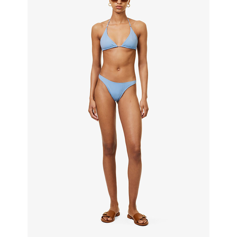 Shop Away That Day Women's Powder Blue Maui High-rise Recycled-polyamide Bikini Bottom