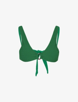 AWAY THAT DAY: Anguilla plunge-neck stretch-recycled polyamide bikini top