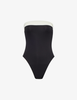 Shop Away That Day Monte Carlo Strapless Swimsuit In Black/ivory Pyratex