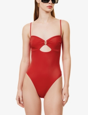 Shop Away That Day Women's Red Malibu Recycled-polyamide-blend Swimsuit