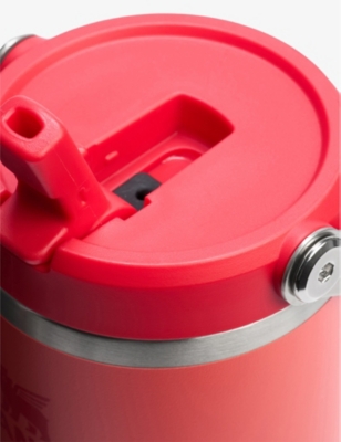 Stanley Womens Hot Coral Iceflow™ Flip-straw Stainless-steel Bottle 890ml In Hot Coral