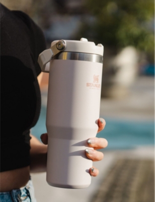 Stanley Womens Rose Quartz Iceflow™ Flip-straw Stainless-steel Bottle 890ml In Rose Quartz