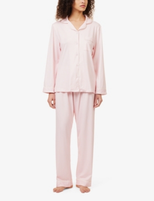 Shop The Nap Co Relaxed-fit Patch-pocket Stretch-jersey Pyjama In Pink/cream Stripe