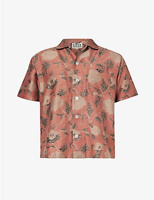 KARTIK RESEARCH: Floral-print regular-fit silk shirt