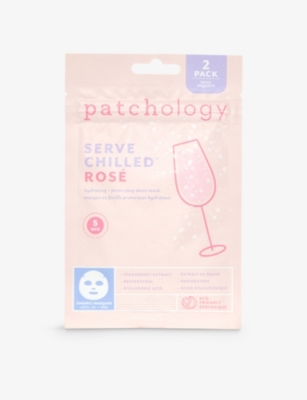 Patchology Serve Chilled Rosé Sheet Mask Pack Of Two In White