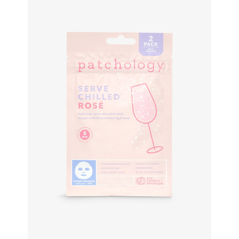 Patchology Serve Chilled Rosé Sheet Mask Pack Of Two In White