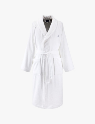 Logo-embroidered relaxed-fit cotton bathrobe