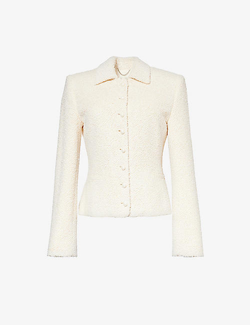 MAGDA BUTRYM: Bouclé texture long-sleeve slim-fit stretch-woven blazer