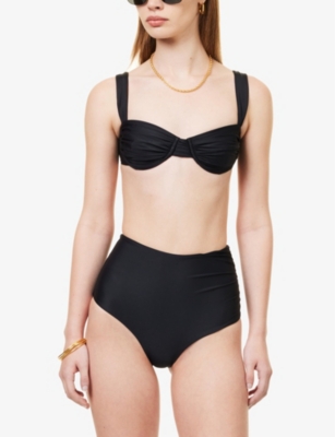 Shop Faithfull The Brand Women's Black Sol Recycled Polyamide Blend Bikini Top