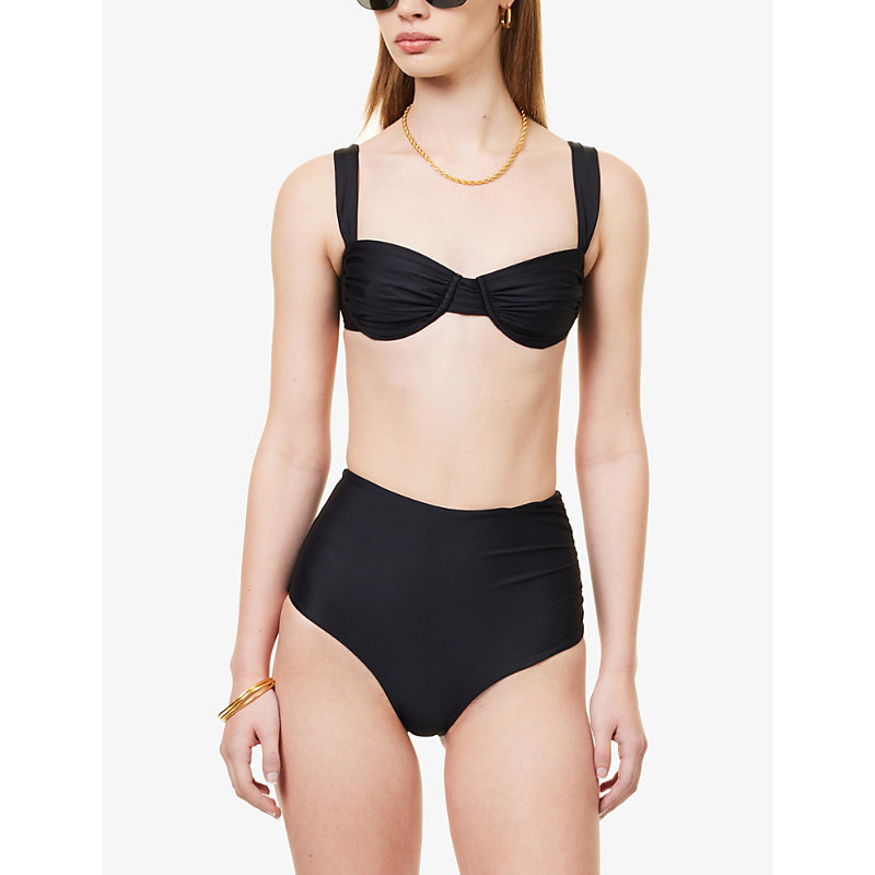 Shop Faithfull The Brand Womens Black Sol Recycled Polyamide Blend Bikini Top
