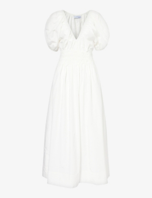 Faithfull The Brand Teatro Midi Dress In White