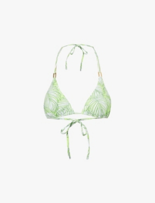 MELISSA ODABASH: Cancun palm-print triangle bikini top