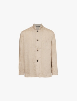 GIORGIO ARMANI: Relaxed-fit chest-pocket linen jacket