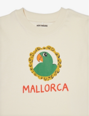 Shop Mini Rodini Boys Offwhite Kids Parrot Graphic-print Cotton-jersey T-shirt 1.5-11 Years