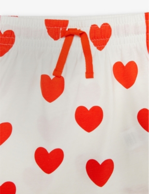 Shop Mini Rodini Girls Red Kids Hearts Graphic-print Organic-cotton Skirt 3-11 Years