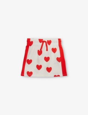 MINI RODINI: Hearts graphic-print organic-cotton skirt 3-11 years
