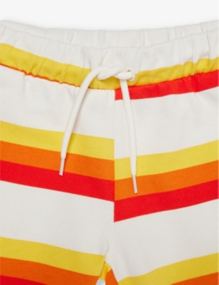 Shop Mini Rodini Boyskids Stripe-print Organic-cotton Shorts 1.5-11 Years In Multi