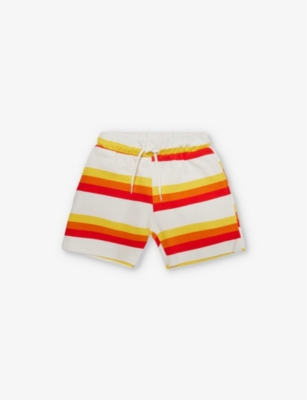 Shop Mini Rodini Boyskids Stripe-print Organic-cotton Shorts 1.5-11 Years In Multi