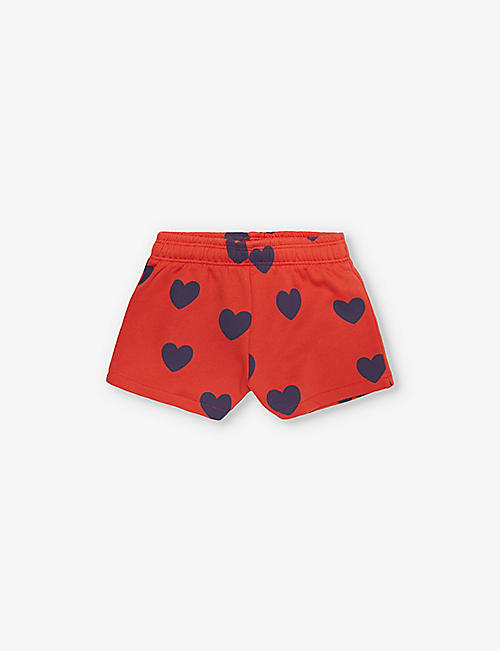 MINI RODINI: Hearts graphic-print organic-cotton shorts 1.5-11 years