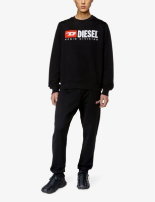 Shop Diesel Men's 9xx S-ginn-div Logo-appliqué Cotton-jersey Sweatshirt