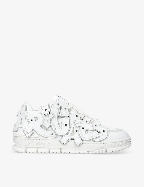 AXEL ARIGATO: Area Typo typography-appliquéd leather-blend mid-top trainers