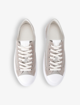 Shop Givenchy Men's Grey City Contrast-sole Leather Low-top Trainers