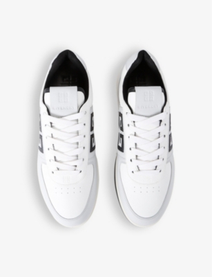 Shop Givenchy Men's Blk/grey G4 Panelled Leather Low-top Trainers