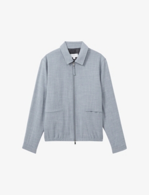 REISS: Lenzi regular-fit dual-zip cotton-blend jacket