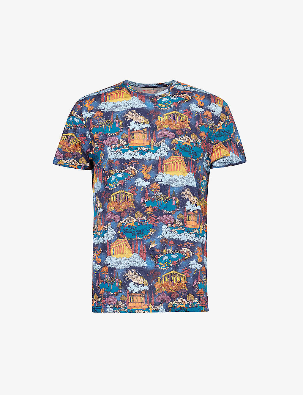 Shop Derek Rose Men's Multi-coloured Robin Graphic-print Cotton-jersey T-shirt