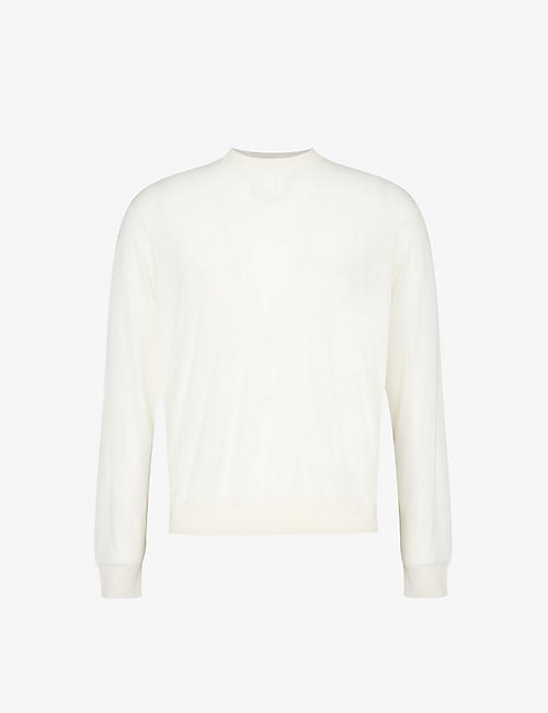 EMPORIO ARMANI: Travel brush-texture regular-fit wool knitted jumper