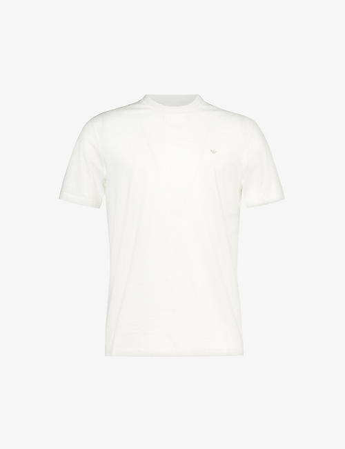 EMPORIO ARMANI: Logo-embossed cotton-jersey T-shirt