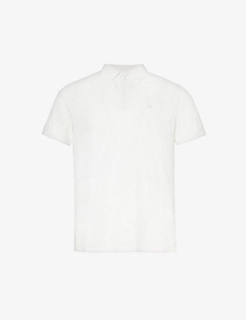 EMPORIO ARMANI: Logo-embroidered cotton-jersey polo shirt