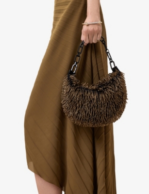 Allsaints Womens Warm Brass/bla Madea Cotton Cross-body Bag