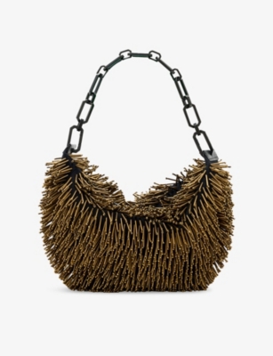 Allsaints Womens Warm Brass/bla Madea Cotton Cross-body Bag