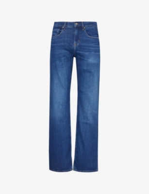 Shop 7 For All Mankind Men's Mid Blue Austyn Straight-leg Mid-rise Stretch-denim Jeans