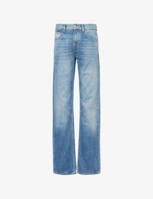 7 FOR ALL MANKIND: Harmattan straight-leg mid-rise denim-blend jeans