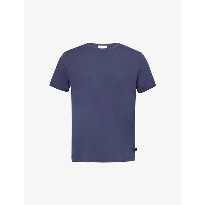 Shop 7 For All Mankind Mens Blue Featherweight Short-sleeve Cotton T-shirt