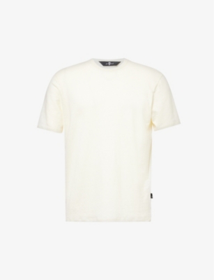 7 FOR ALL MANKIND: Branded-patch short-sleeved stretch-linen jersey T-shirt