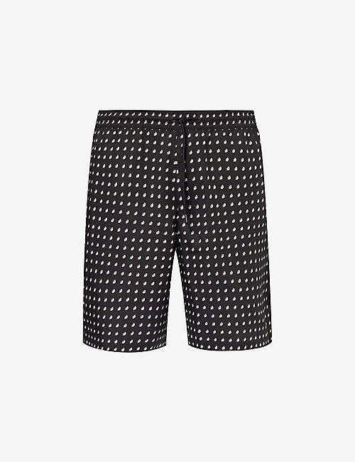 EMPORIO ARMANI: Drawstring-waist printed woven shorts
