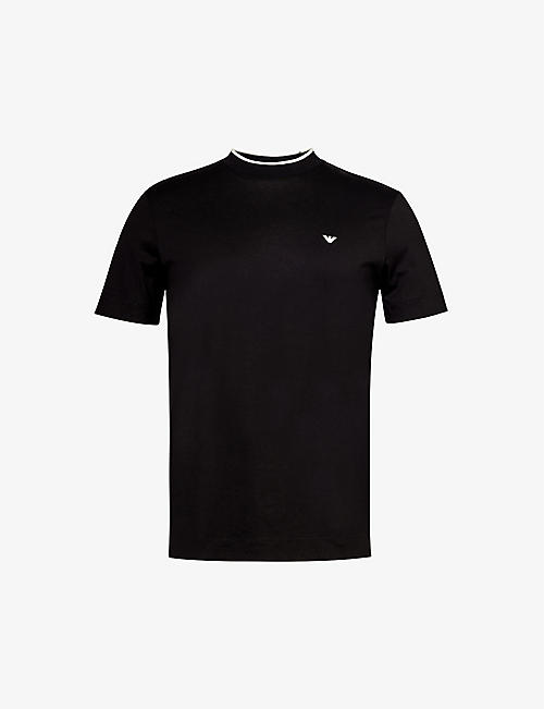 EMPORIO ARMANI: Logo-print relaxed-fit cotton-jersey T-shirt