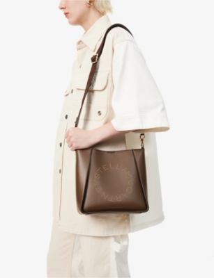 Shop Stella Mccartney Women's Brown Circle Faux-leather Cross-body Bag