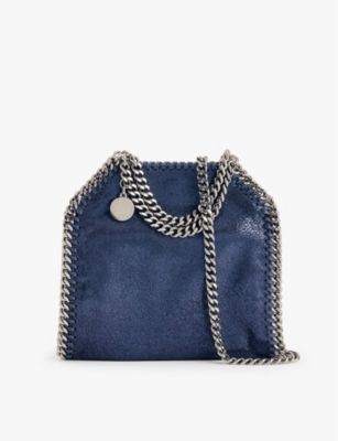 Shop Stella Mccartney Womens Ink Falabella Tiny Recycled-polyester Tote Bag
