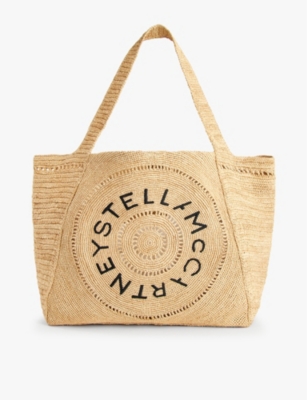 STELLA MCCARTNEY: Logo large raffia tote bag