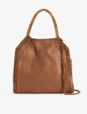 Shop Stella Mccartney Women's Pecan Falabella Woven-blend Tote Bag
