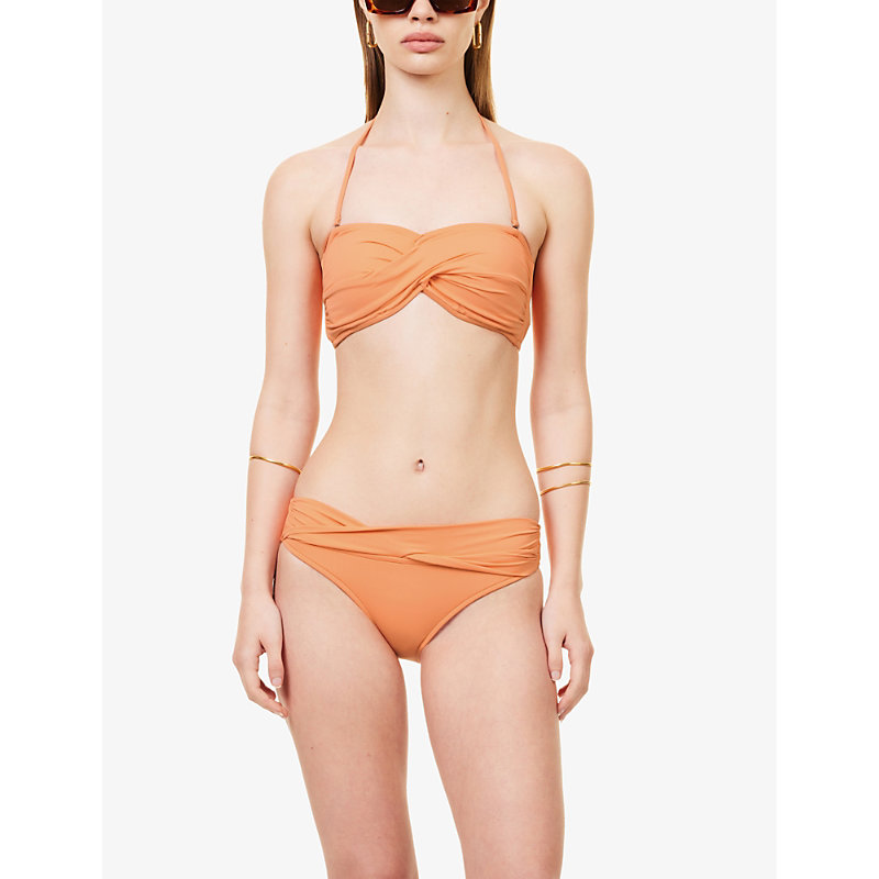 Shop Seafolly Women's Melon Collective Twist Bandeau Recycled-nylon Blend Bikini Top