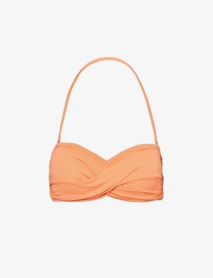 SEAFOLLY: Collective Twist bandeau recycled-nylon blend bikini top